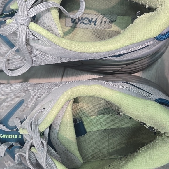 HOKA One One Mens Gaviota 4 Gray Athlrtic Platform Running Shoes Sneakers  14D - Picture 9 of 15